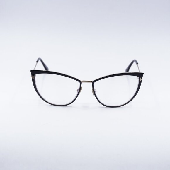 Tom Ford FT5877-B 001 Eyeglasses Black/Gold 56mm Cat Eye Frame - Picture 4 of 10